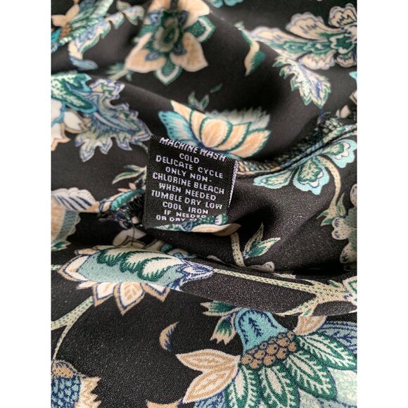 Premise Studio Womens Floral Short Sleeve Top Size XLarge Black Multicolor - Picture 5 of 11